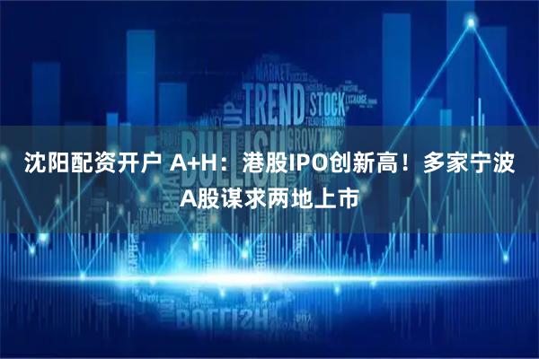 沈阳配资开户 A+H：港股IPO创新高！多家宁波A股谋求两地上市