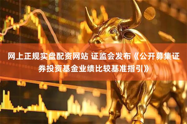 网上正规实盘配资网站 证监会发布《公开募集证券投资基金业绩比较基准指引》
